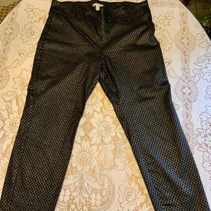 Dana Buchman Black/Silver Metallic Crop Pants